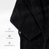 American Soft Linen Luxury Men’s Fleece Bathrobe Soft Warm Lightweight Plush Robe for Men Cozy Absorbent Spa Hotel Quality(Black)