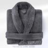 American Soft Linen Luxury Men’s Fleece Bathrobe Soft Warm Lightweight Plush Robe for Men Cozy Absorbent Spa Hotel Quality(Dark Gray)
