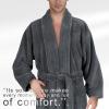 American Soft Linen Luxury Men’s Fleece Bathrobe Soft Warm Lightweight Plush Robe for Men Cozy Absorbent Spa Hotel Quality(Dark Gray)