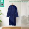 American Soft Linen Luxury Men’s Fleece Bathrobe Soft Warm Lightweight Plush Robe for Men Cozy Absorbent Spa Hotel Quality(Navy Blue)