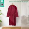 American Soft Linen Luxury Men’s Fleece Bathrobe Soft Warm Lightweight Plush Robe for Men Cozy Absorbent Spa Hotel Quality(Red)