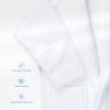 American Soft Linen Luxury Men’s Fleece Bathrobe Soft Warm Lightweight Plush Robe for Men Cozy Absorbent Spa Hotel Quality(White)