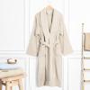 American Soft Linen Men’s 100% Cotton Terry Bathrobe – Soft, Absorbent, Quick Dry Turkish Robe for Men(Beige)