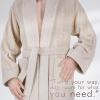 American Soft Linen Men’s 100% Cotton Terry Bathrobe – Soft, Absorbent, Quick Dry Turkish Robe for Men(Beige)