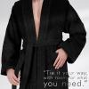 American Soft Linen Men’s 100% Cotton Terry Bathrobe – Soft, Absorbent, Quick Dry Turkish Robe for Men(Black)
