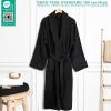 American Soft Linen Men’s 100% Cotton Terry Bathrobe – Soft, Absorbent, Quick Dry Turkish Robe for Men(Black)