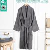 American Soft Linen Men’s 100% Cotton Terry Bathrobe – Soft, Absorbent, Quick Dry Turkish Robe for Men(Dark Gray)