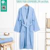 American Soft Linen Men’s 100% Cotton Terry Bathrobe – Soft, Absorbent, Quick Dry Turkish Robe for Men(Light Blue)