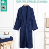 American Soft Linen Men’s 100% Cotton Terry Bathrobe – Soft, Absorbent, Quick Dry Turkish Robe for Men(Navy Blue)