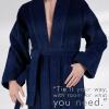 American Soft Linen Men’s 100% Cotton Terry Bathrobe – Soft, Absorbent, Quick Dry Turkish Robe for Men(Navy Blue)