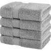 American Soft Linen Salem Turkish Bath Towel Set, 100% Cotton 600 GSM 6 Piece Towels for Bathroom, 2 Bath Towels 2 Hand Towels 2 Washcloths, White(Cool Grey)