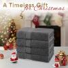 American Soft Linen Salem Turkish Bath Towel Set, 100% Cotton 600 GSM 6 Piece Towels for Bathroom, 2 Bath Towels 2 Hand Towels 2 Washcloths, White(Dark Gray)