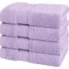American Soft Linen Salem Turkish Bath Towel Set, 100% Cotton 600 GSM 6 Piece Towels for Bathroom, 2 Bath Towels 2 Hand Towels 2 Washcloths, White(Lilac)
