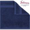 American Soft Linen Salem Turkish Bath Towel Set, 100% Cotton 600 GSM 6 Piece Towels for Bathroom, 2 Bath Towels 2 Hand Towels 2 Washcloths, White(Navy Blue)