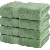 American Soft Linen Salem Turkish Bath Towel Set, 100% Cotton 600 GSM 6 Piece Towels for Bathroom, 2 Bath Towels 2 Hand Towels 2 Washcloths, White(Sage Green)