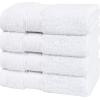 American Soft Linen Salem Turkish Bath Towel Set, 100% Cotton 600 GSM 6 Piece Towels for Bathroom, 2 Bath Towels 2 Hand Towels 2 Washcloths, White(Snow White)