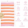 American Soft Linen Turkish Peshtemal Beach Towels, 40″ x 70″ Size 4 Pack Swim Towels for Beach and Pool Towels, Blue Stripe(Pink)