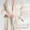 American Soft Linen Women’s 100% Cotton Terry Bathrobe – Soft, Absorbent, Quick Dry Turkish Robes for Women Quality Housecoat(Beige)