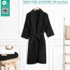 American Soft Linen Women’s 100% Cotton Terry Bathrobe – Soft, Absorbent, Quick Dry Turkish Robes for Women Quality Housecoat(Black)