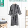 American Soft Linen Women’s 100% Cotton Terry Bathrobe – Soft, Absorbent, Quick Dry Turkish Robes for Women Quality Housecoat(Dark Gray)