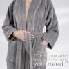 American Soft Linen Women’s 100% Cotton Terry Bathrobe – Soft, Absorbent, Quick Dry Turkish Robes for Women Quality Housecoat(Light Grey)