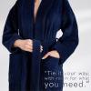 American Soft Linen Women’s 100% Cotton Terry Bathrobe – Soft, Absorbent, Quick Dry Turkish Robes for Women Quality Housecoat(Navy Blue)