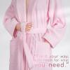 American Soft Linen Women’s 100% Cotton Terry Bathrobe – Soft, Absorbent, Quick Dry Turkish Robes for Women Quality Housecoat(Pink)