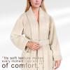 American Soft Linen Women’s Fleece Bathrobe Luxury Soft, Plush Robe for Women Cozy Spa Quality Adult Bathroom Lounge Robe(Beige)
