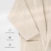 American Soft Linen Women’s Fleece Bathrobe Luxury Soft, Plush Robe for Women Cozy Spa Quality Adult Bathroom Lounge Robe(Beige)