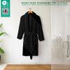 American Soft Linen Women’s Fleece Bathrobe Luxury Soft, Plush Robe for Women Cozy Spa Quality Adult Bathroom Lounge Robe(Black)