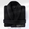 American Soft Linen Women’s Fleece Bathrobe Luxury Soft, Plush Robe for Women Cozy Spa Quality Adult Bathroom Lounge Robe(Black)