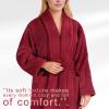 American Soft Linen Women’s Fleece Bathrobe Luxury Soft, Plush Robe for Women Cozy Spa Quality Adult Bathroom Lounge Robe(Burgundy Red)
