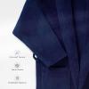 American Soft Linen Women’s Fleece Bathrobe Luxury Soft, Plush Robe for Women Cozy Spa Quality Adult Bathroom Lounge Robe(Navy Blue)