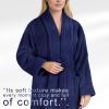 American Soft Linen Women’s Fleece Bathrobe Luxury Soft, Plush Robe for Women Cozy Spa Quality Adult Bathroom Lounge Robe(Navy Blue)
