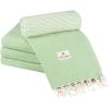 American Soft Linen 100% Cotton Turkish Peshtemal Beach Towels, 35″x60″ Size 4 Pack Swim Towels for Beach and Pool Towels, Brown(Green)