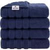 American Soft Linen 21×32 Fluffy Foamed Slip Reducer Bath Rug, Machine Washable Area Bath Mat Rugs for Bathroom, Navy Blue(Navy Blue)