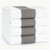 American Soft Linen Dish Towels, 100% Cotton Dish Cloths for Kitchen, 4 Packed Soft Absorbent Quick Dry Kitchen Towels, Beige(Gray)