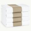 American Soft Linen Dish Towels, 100% Cotton Dish Cloths for Kitchen, 4 Packed Soft Absorbent Quick Dry Kitchen Towels, Red(Beige)