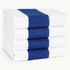 American Soft Linen Dish Towels, 100% Cotton Dish Cloths for Kitchen, 4 Packed Soft Absorbent Quick Dry Kitchen Towels, Red(Navy Blue)