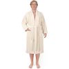 American Soft Linen Luxury Men’s Fleece Bathrobe Soft Warm Lightweight Plush Robe for Men Cozy Absorbent Spa Hotel Quality(Beige)