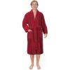 American Soft Linen Luxury Men’s Fleece Bathrobe Soft Warm Lightweight Plush Robe for Men Cozy Absorbent Spa Hotel Quality(Red)
