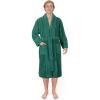 American Soft Linen Luxury Men’s Fleece Bathrobe Soft Warm Lightweight Plush Robe for Men Cozy Absorbent Spa Hotel Quality(Teal)