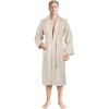 American Soft Linen Men’s 100% Cotton Terry Bathrobe – Soft, Absorbent, Quick Dry Turkish Robe for Men(Beige)