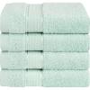 American Soft Linen Salem Turkish Bath Towel Set, 100% Cotton 600 GSM 6 Piece Towels for Bathroom, 2 Bath Towels 2 Hand Towels 2 Washcloths, White(Mint Green)