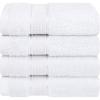 American Soft Linen Salem Turkish Bath Towel Set, 100% Cotton 600 GSM 6 Piece Towels for Bathroom, 2 Bath Towels 2 Hand Towels 2 Washcloths, White(Snow White)