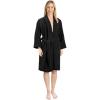 American Soft Linen Women’s 100% Cotton Terry Bathrobe – Soft, Absorbent, Quick Dry Turkish Robes for Women Quality Housecoat(Black)