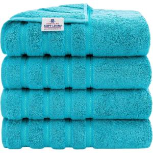 American Soft Linen 21×32 Fluffy Foamed Slip Reducer Bath Rug, Machine Washable Area Bath Mat Rugs for Bathroom, Navy Blue(Aqua Blue)