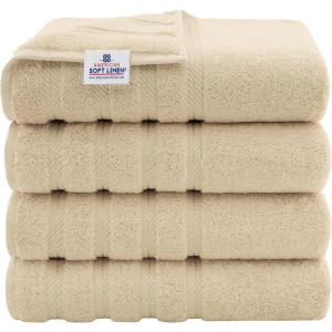 American Soft Linen 21×32 Fluffy Foamed Slip Reducer Bath Rug, Machine Washable Area Bath Mat Rugs for Bathroom, Navy Blue(Beige)