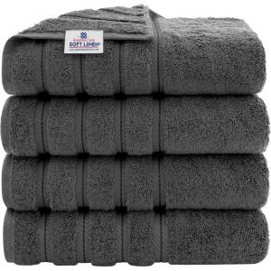 American Soft Linen 21×32 Fluffy Foamed Slip Reducer Bath Rug, Machine Washable Area Bath Mat Rugs for Bathroom, Navy Blue(Dark Gray)