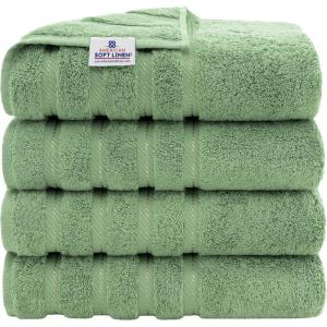 American Soft Linen 21×32 Fluffy Foamed Slip Reducer Bath Rug, Machine Washable Area Bath Mat Rugs for Bathroom, Navy Blue(Sage Green)